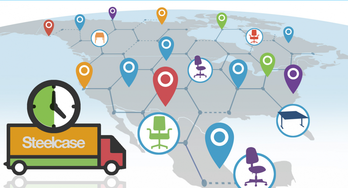 Using the Descartes MacroPoint real-time freight visibility solution, Steelcase reduced the time spent tracking fleet status by 50%.