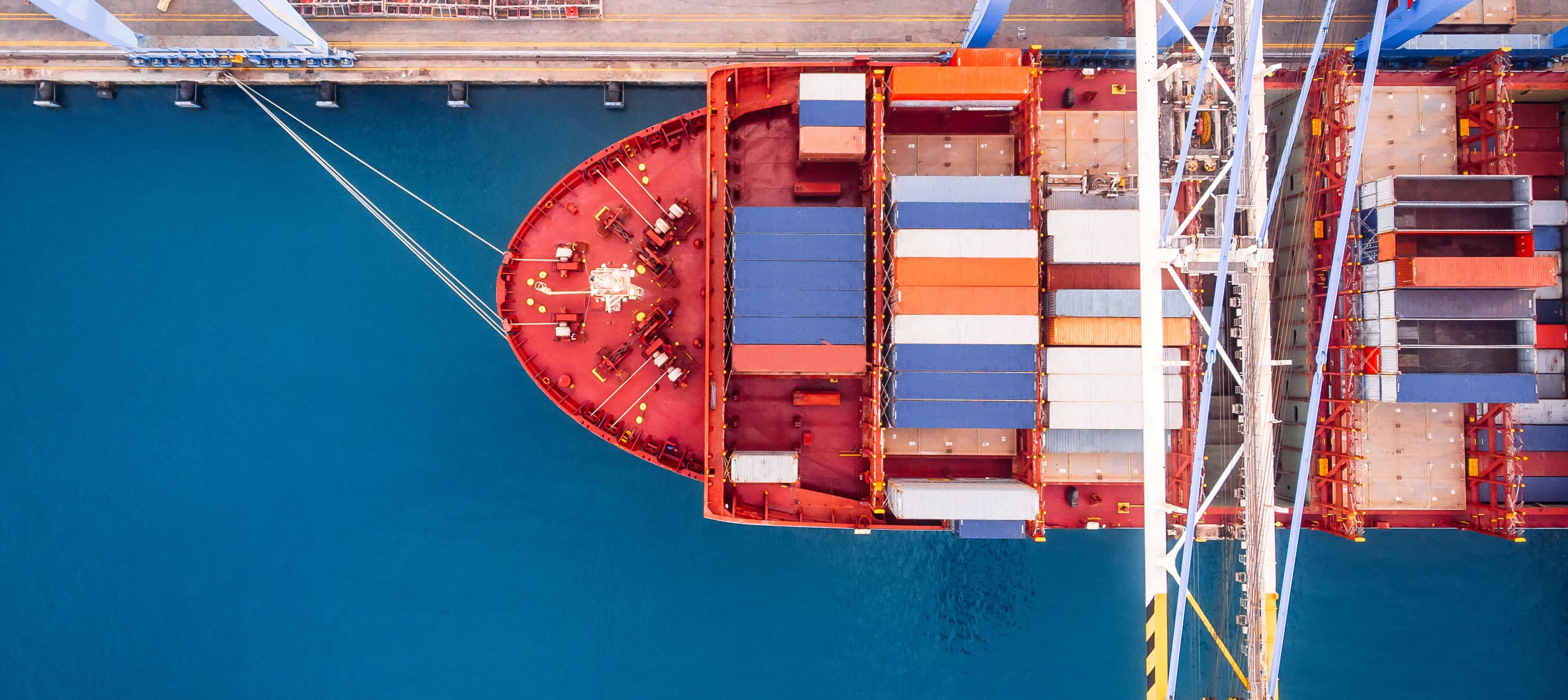 container ship from above