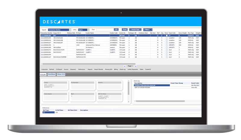Customs compliance software