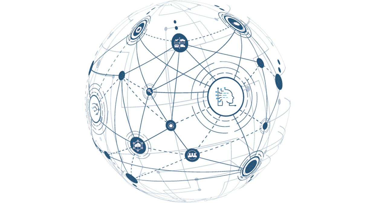 stylized globe depicting the GTI global trade data solutions for identifying market opportunities