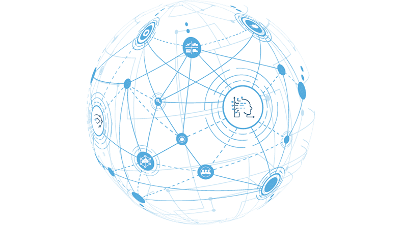 stylized globe depicting the GTI global trade data solutions for identifying market opportunities