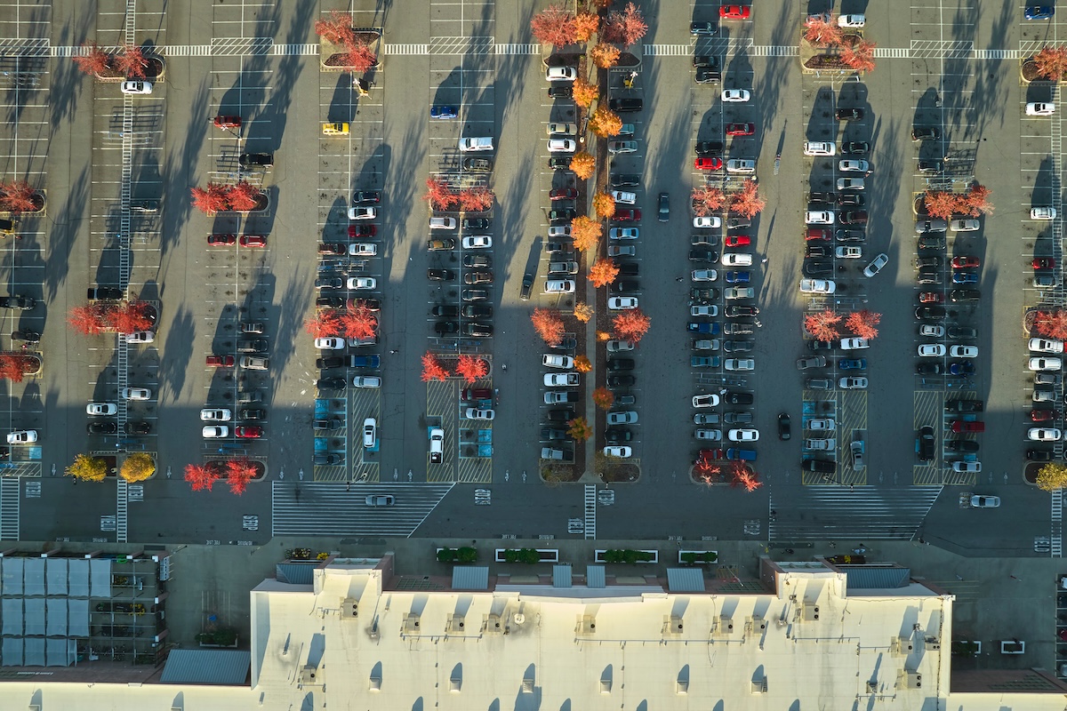 Grocery store parking lot