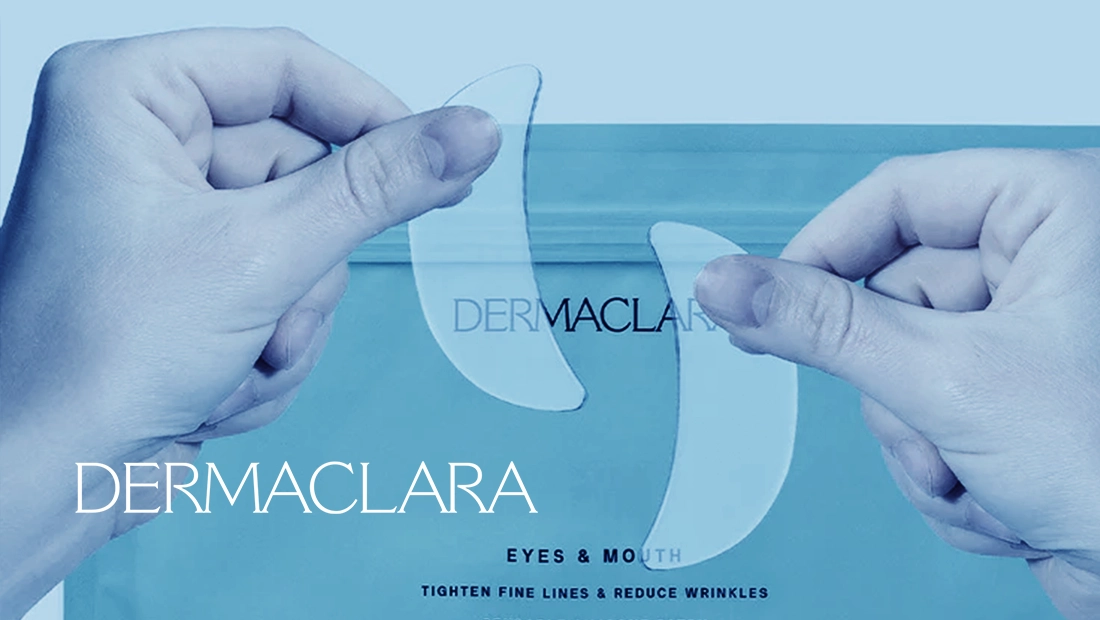 Dermaclara logo and eye masks