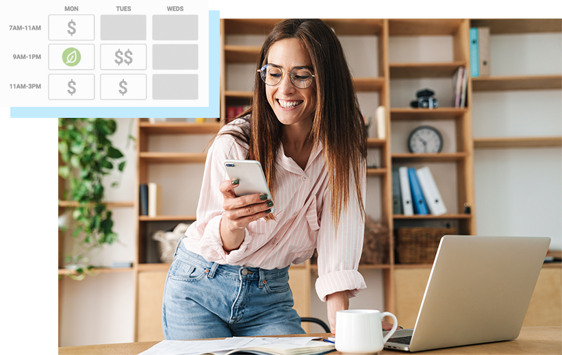 Customer books delivery slot using smartphone online at point of sale