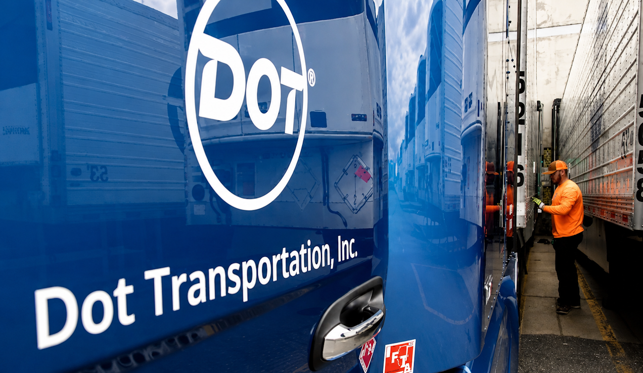 Dot transportation truck and driver