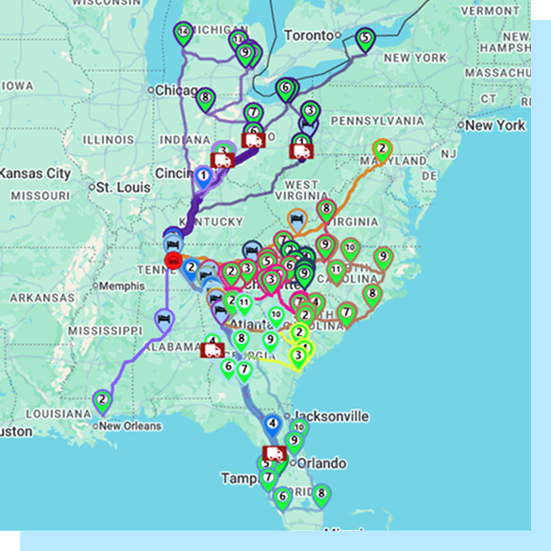 Screenshot of delivery dispatch software