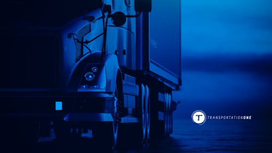 Image of a transport truck featuring the TransportationOne logo