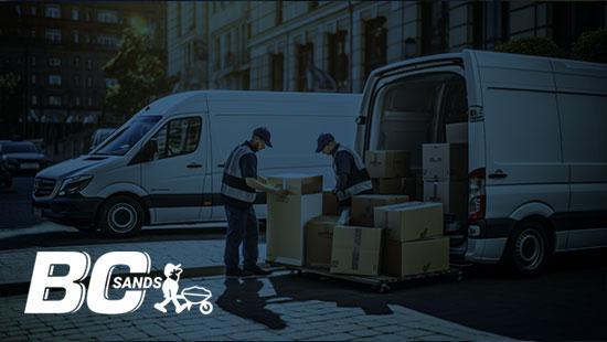 white delivery trucks