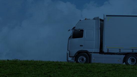 white semi truck blue overlay