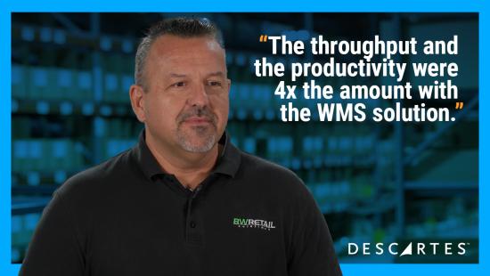 Thumbnail image of John White, Director of Warehouse Operations, BW Retail Solutions with the attached quote "The throughput and the productivity were 4x the amount with the WMS solution.”