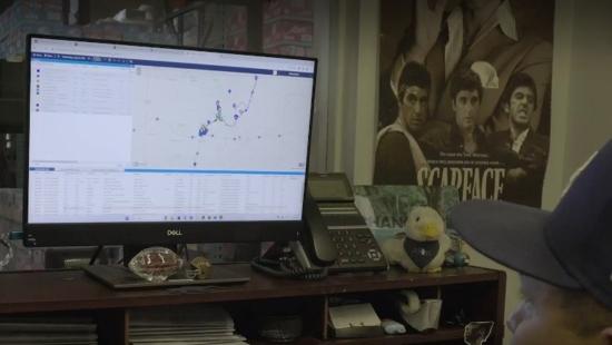 Blue Sky Distribution delivery van with route planning optimization software delivering parcels 