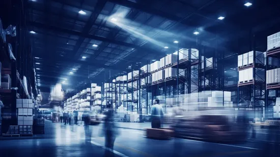 busy warehouse management operation