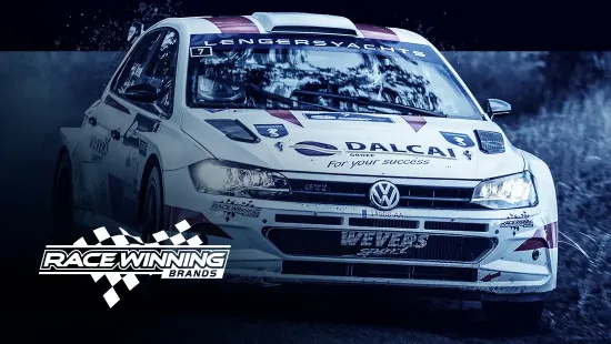 Volkswagen racecar sponsored by Race Winning Brands, a leading manufacturer and international shipper of automotive and powersports parts.