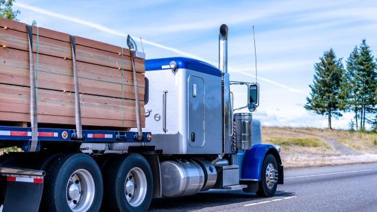 building supply delivery truck