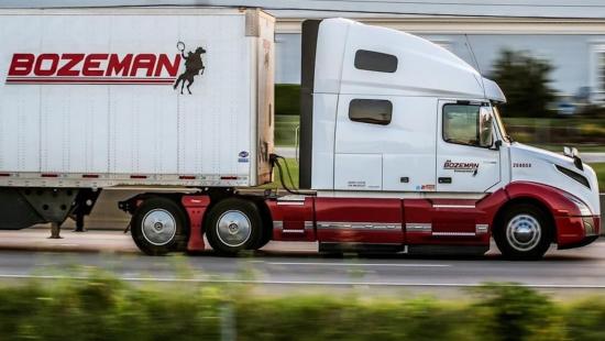 Bozeman HGV lorry and driver