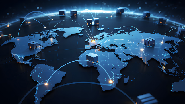 Global trade network depicting Descartes solution for actionable complince