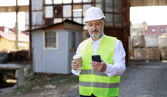 Site Manager uses smartphone to track building supply deliveries