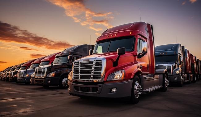 Red HGV delivery truck
