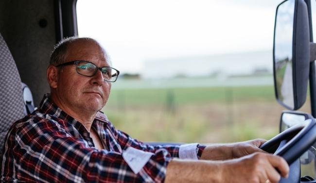 HGV driver driving safely